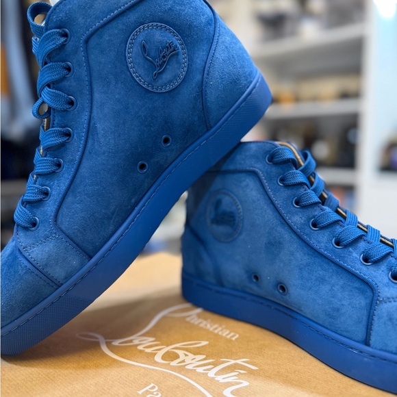 Christian Louboutin Other - Christian Louboutin Louis Orlato Cobalt Suede Blue High Sneakers